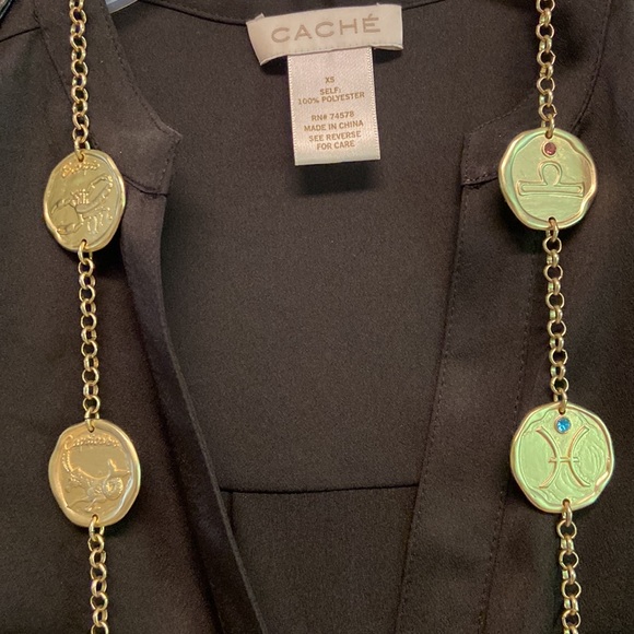Linea by Louis Dell 'Olio Zodiac Medallion Reversible Goldtone Necklace w Stones - Picture 5 of 13